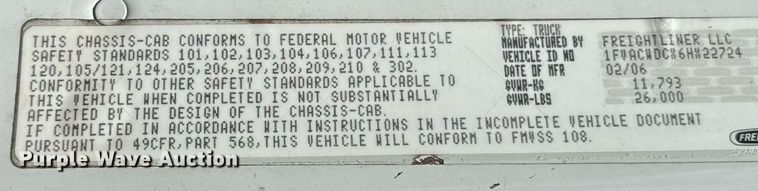 image for item ED5765 2006 Freightliner Business Class M2 grapple crane truck