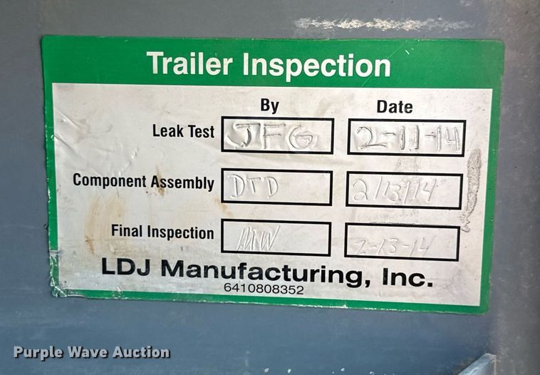 image for item ED5783 2014 LDJ Manufacturing Inc ADT750-D fuel trailer
