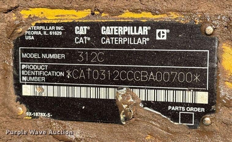 image for item ED5784 2002 Caterpillar 312C L excavator