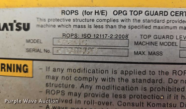 image for item EF1599 2016 Komatsu PC360LC-11 excavator