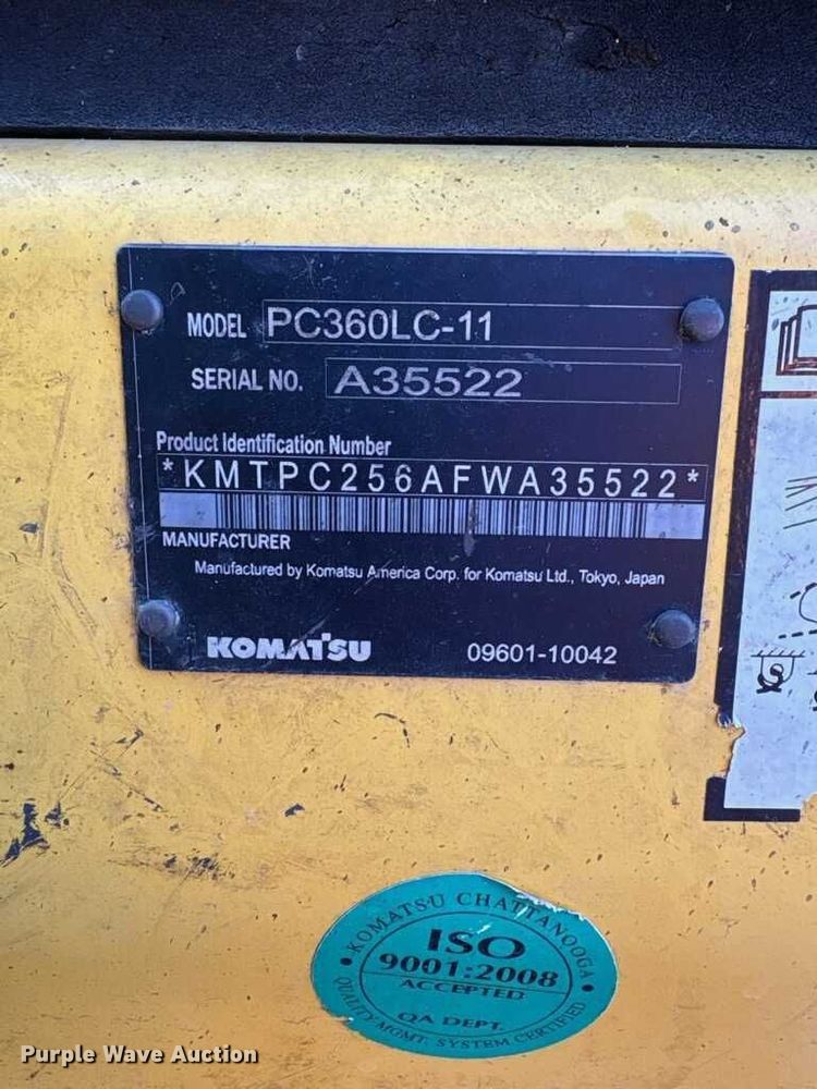 image for item EF1599 2016 Komatsu PC360LC-11 excavator