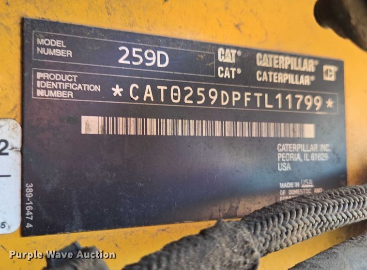 image for item EF1644 2017 Caterpillar 259D tracked skid steer loader