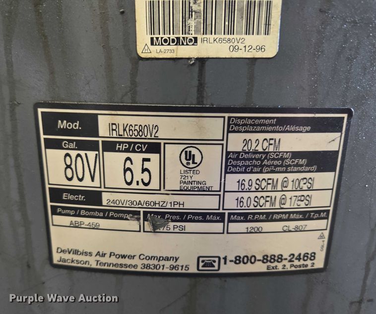 image for item EF1666 Charge Air Pro IRLK6580V2 air compressor