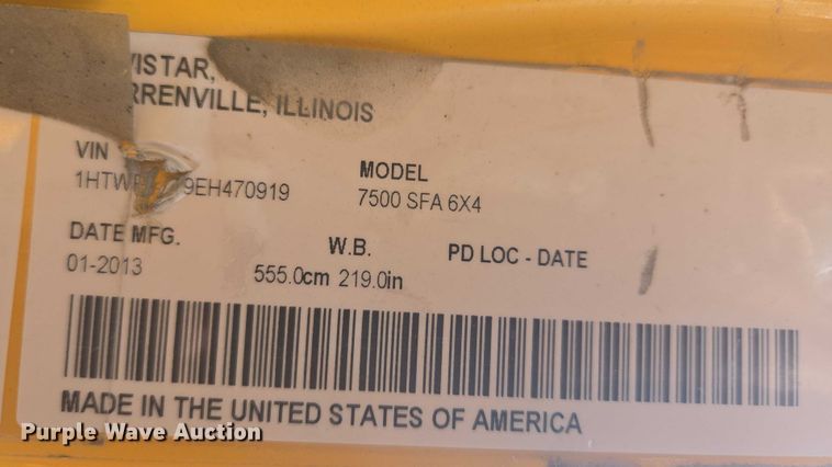 image for item EF1670 2014 International 7500  dump truck