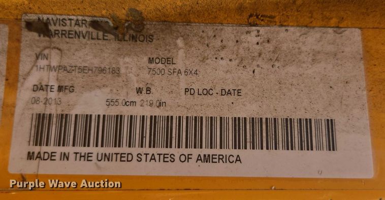 image for item EF1674 2014 International 7500 dump truck