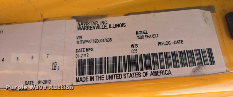 image for item EF1675 2013 International 7500 dump truck