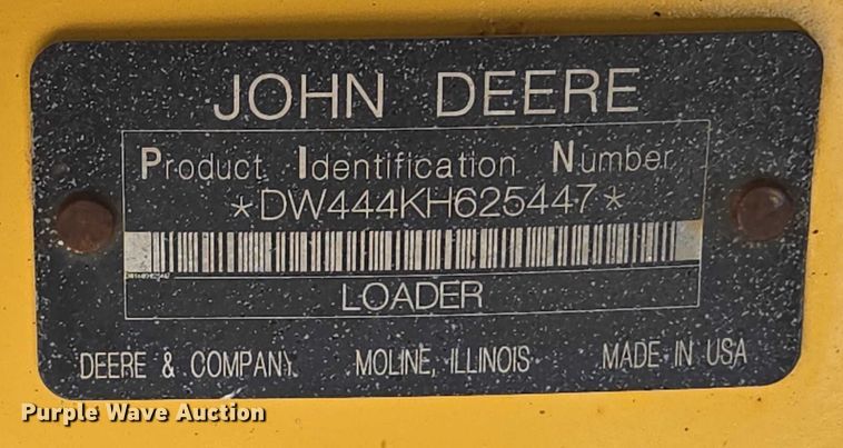 image for item EF1682 2009 John Deere 444K  high lift wheel loader