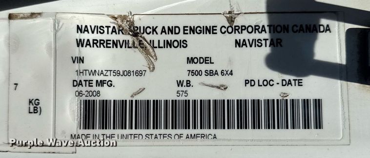 image for item EG5942 2009 International 7500 Crew Cab crane truck