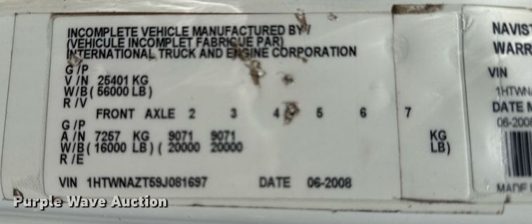 image for item EG5942 2009 International 7500 Crew Cab crane truck