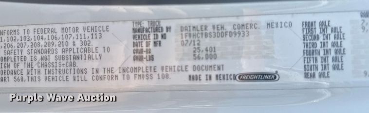 image for item EG5948 2013 Freightliner Business Class M2 digger derrick truck