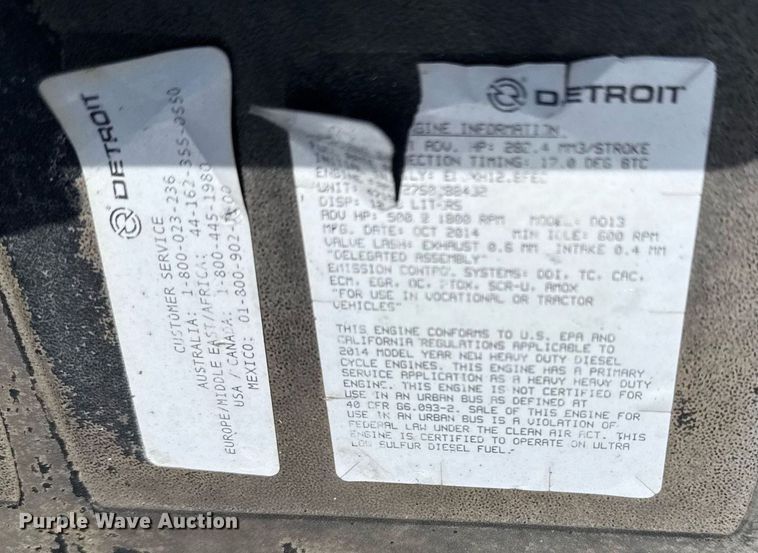 image for item EG5950 2015 Freightliner 114SD vacuum truck