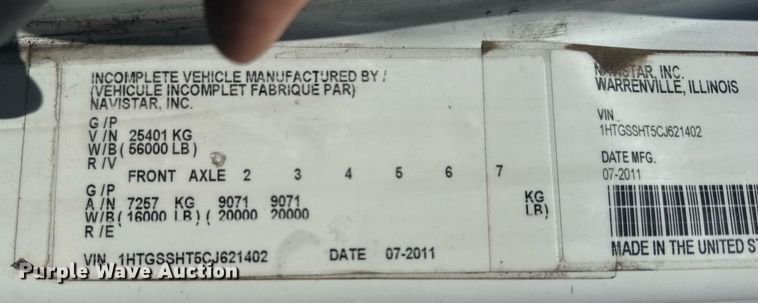 image for item EG5953 2012 International 7600 Crew Cab crane truck