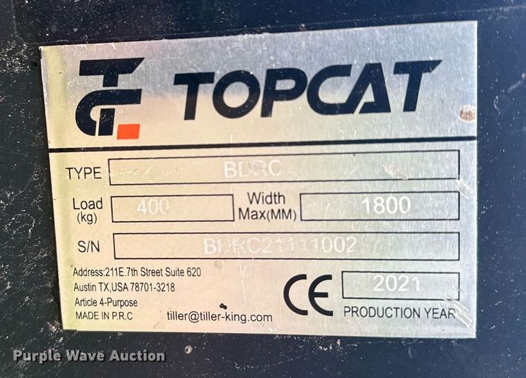 image for item EG8112 2021 TopCat BDRC skid steer boom rotary mower