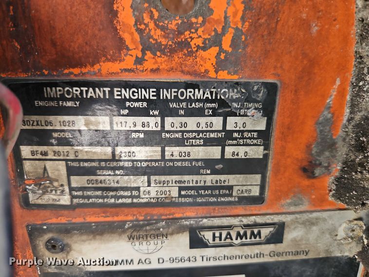 image for item EJ0136 2004 Hamm HD90 double drum vibratory roller