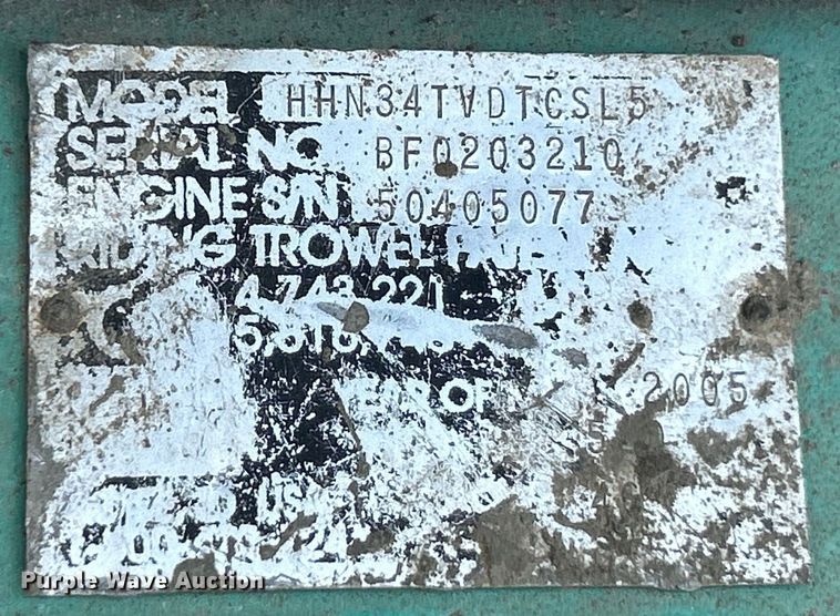 image for item EK8256 Whiteman HHN34TVDTCSL5 power trowel