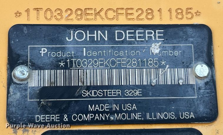 image for item EK8266 2015 John Deere 329E tracked skid steer loader