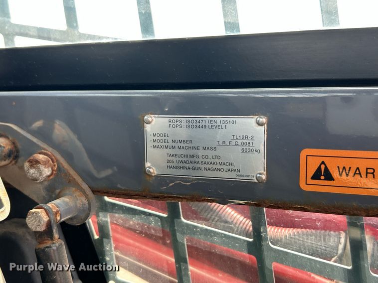 image for item EK8298 2018 Takeuchi TL12R2 tracked skid steer loader
