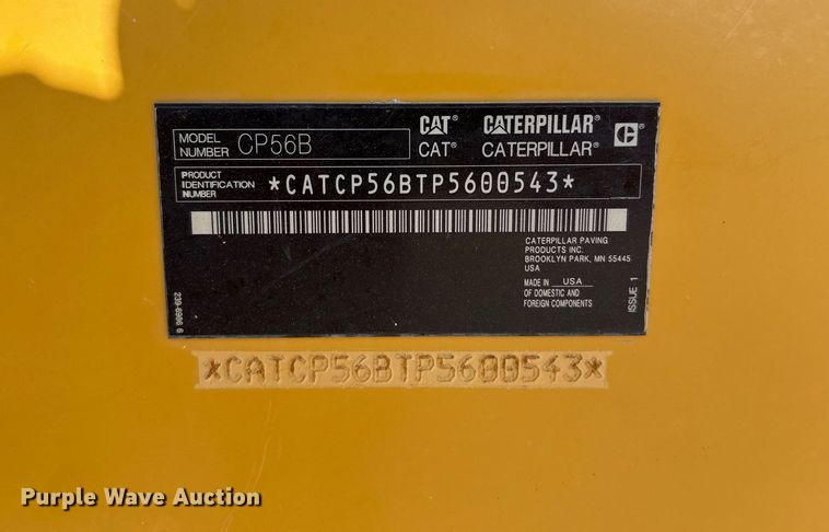 image for item EL2139 2019 Caterpillar CP56B single drum vibratory roller