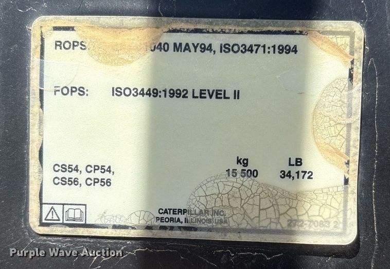 image for item EL2140 2008 Caterpillar CS56 single drum vibratory roller