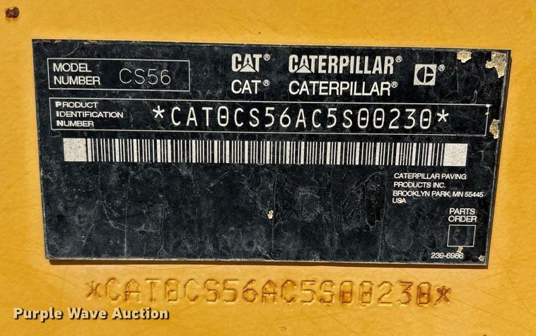 image for item EL2140 2008 Caterpillar CS56 single drum vibratory roller