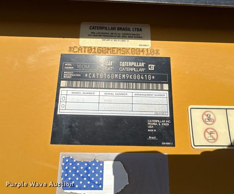 image for item EL2142 2011 Caterpillar 160M2 VHP Plus motor grader