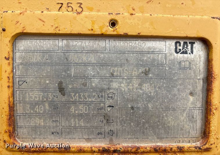 image for item EL2146 2012 Caterpillar 950K wheel loader