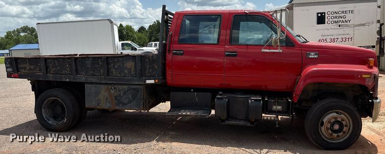image for item EL2151 2000 Chevrolet C7500 Crew Cab dump flatbed truck