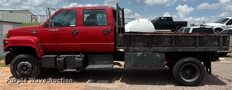 image for item EL2151 2000 Chevrolet C7500 Crew Cab dump flatbed truck