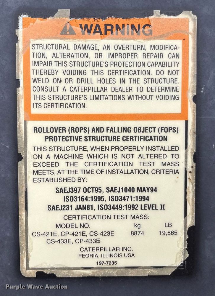 image for item EL2158 2005 Caterpillar CP433E single drum vibratory roller
