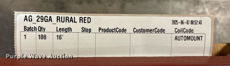 image for item EL2164 (108) sheets of Doerksen Metal Components metal siding/roofing