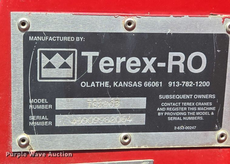 image for item EN3898 Terex-RO TC2863 crane truck bed