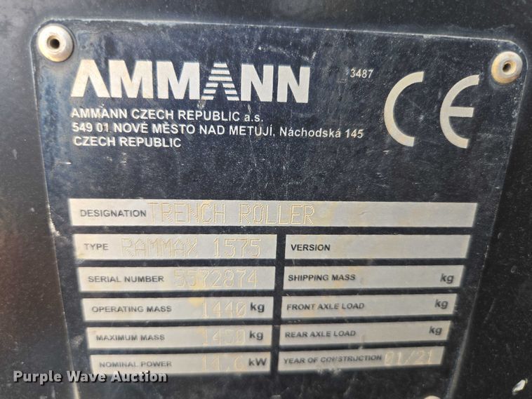 image for item EN3919 2021 Multiquip Rammax 1575 trench compactor