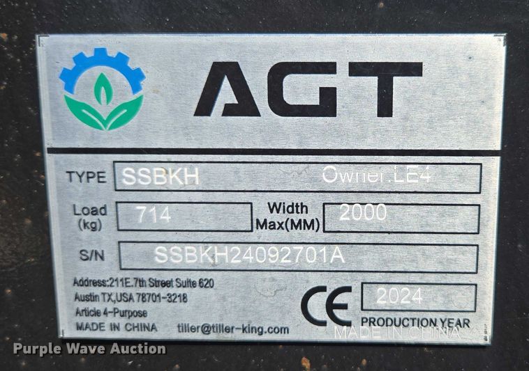 image for item EN3930 2024 AGT SSBKH skid steer backhoe