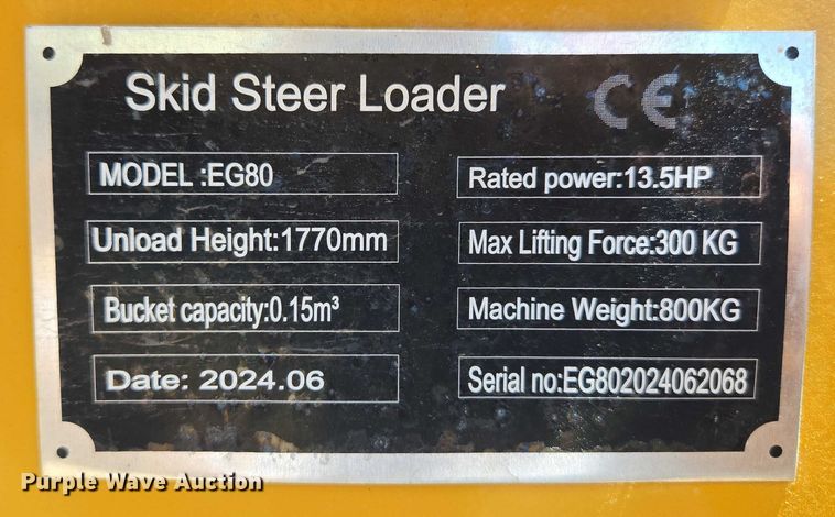 image for item EN3952 2024 EGN EG80 compact wheel loader