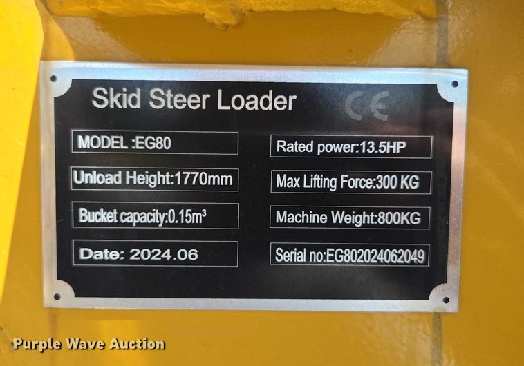 image for item EN3953 2024 EGN EG80 compact wheel loader