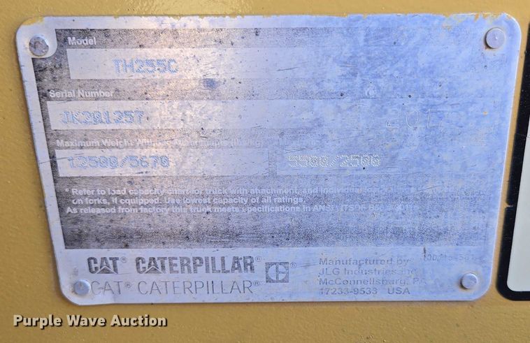 image for item EN3964 2017 Caterpillar TH255C telehandler