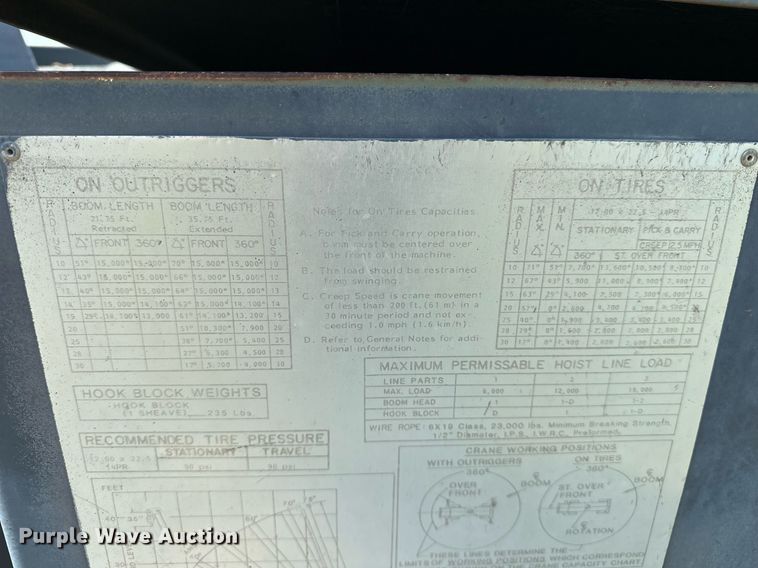 image for item EN3965 Lorain LRT-110 crane