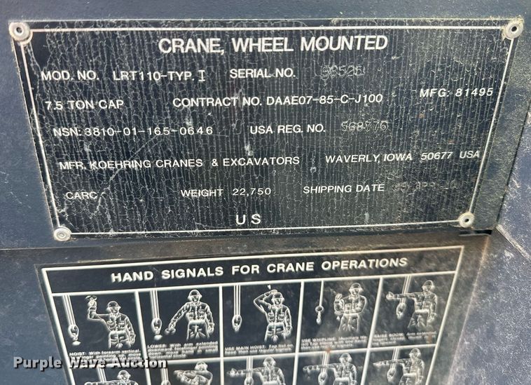 image for item EN3965 Lorain LRT-110 crane