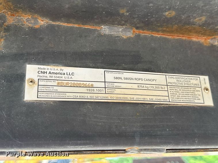 image for item EN4591 2012 Case 580 Super N backhoe