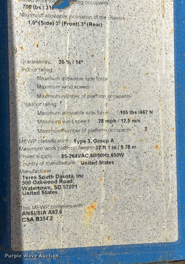 image for item EN4616 2020 Genie GS-3246 scissor lift