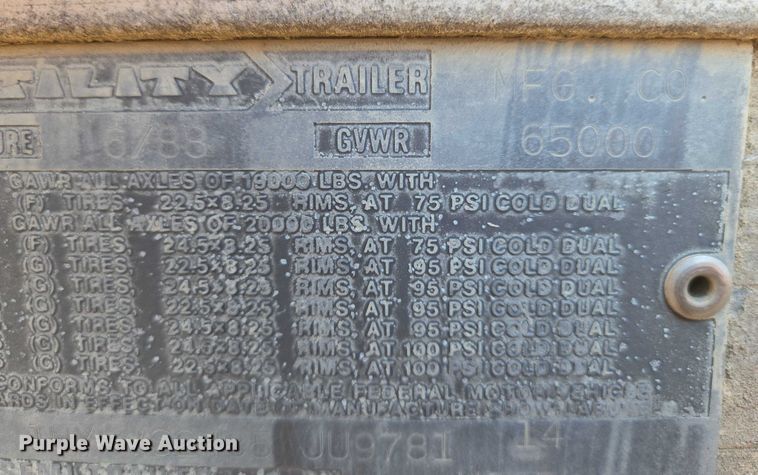 image for item EN8228 1988 Utility dry van office trailer