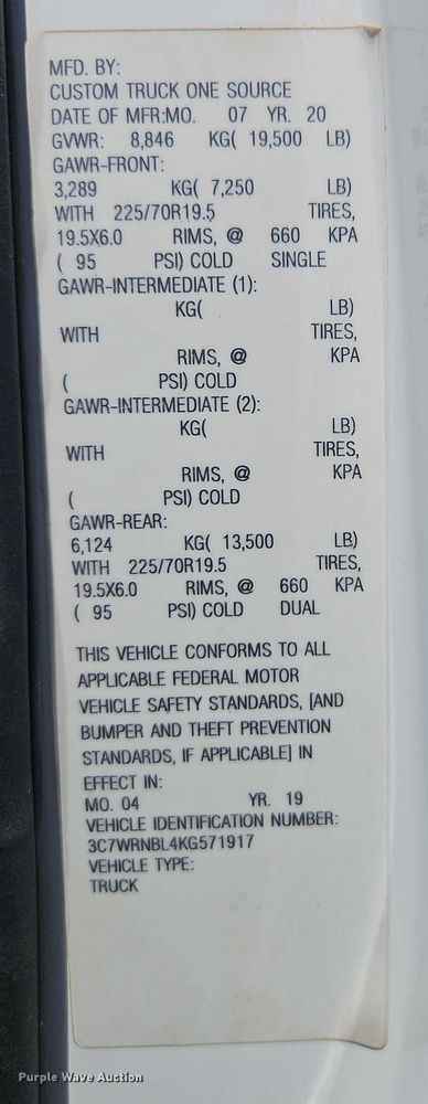 image for item EO4514 2019 Dodge Ram 5500 bucket truck