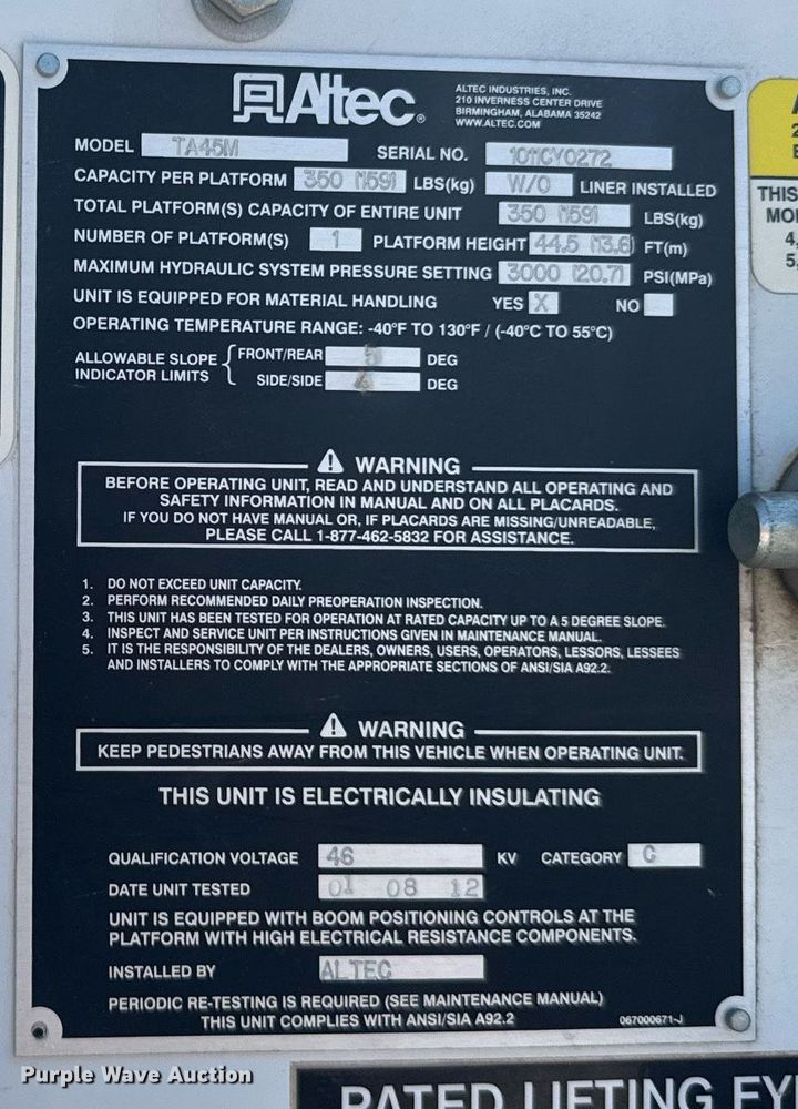 image for item ER2088 2012 Frieghliner Business Class M2 bucket truck