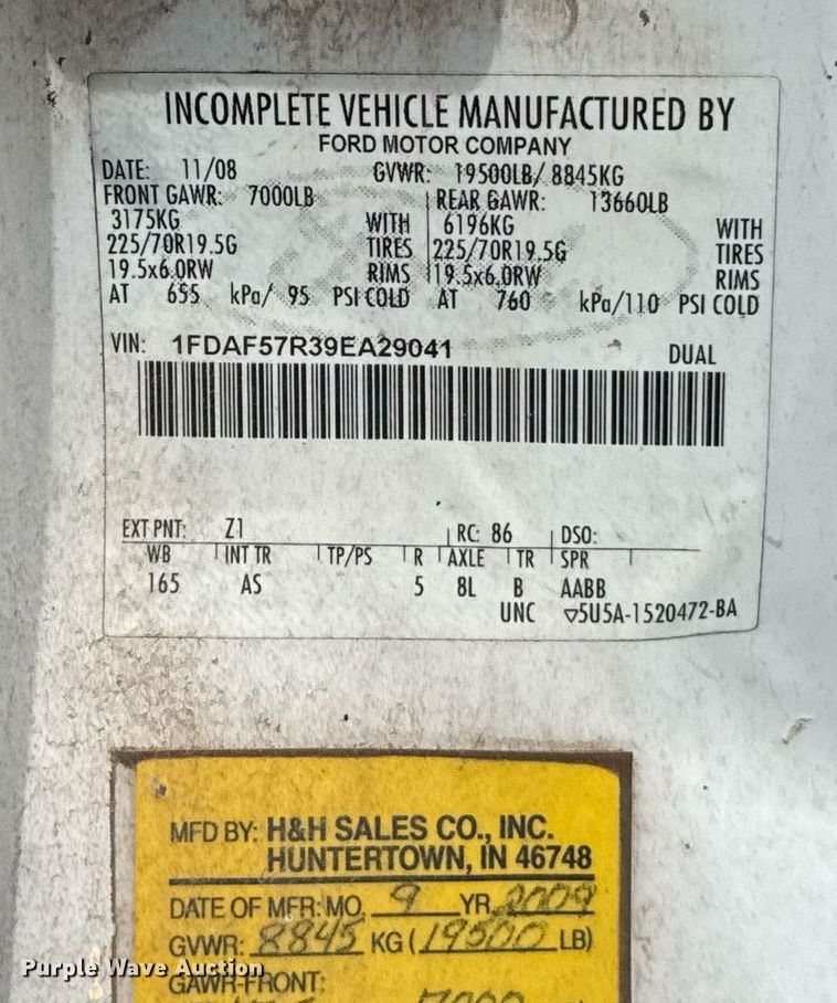 image for item HI9279 2009 Ford F550 utility / service truck