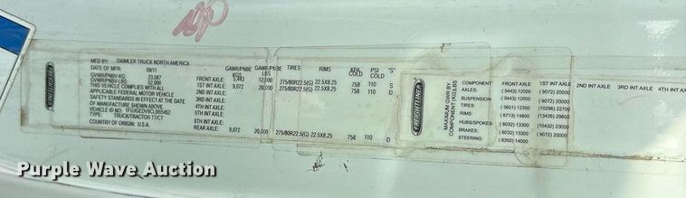 image for item YA0649 2012 Freightliner Cascadia 125 dump truck