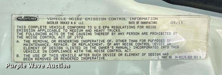 image for item YA0649 2012 Freightliner Cascadia 125 dump truck