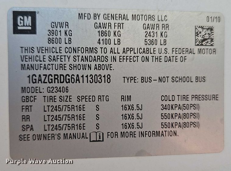 image for item DR3856 2010 Chevrolet Express 2500 van