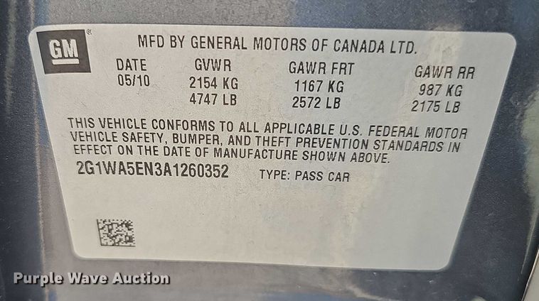 image for item DR3857 2010 Chevrolet Impala 