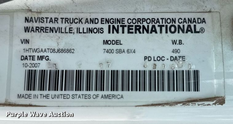 image for item DS3804 2008 International 7400 dump truck