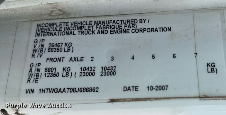 image for item DS3804 2008 International 7400 dump truck